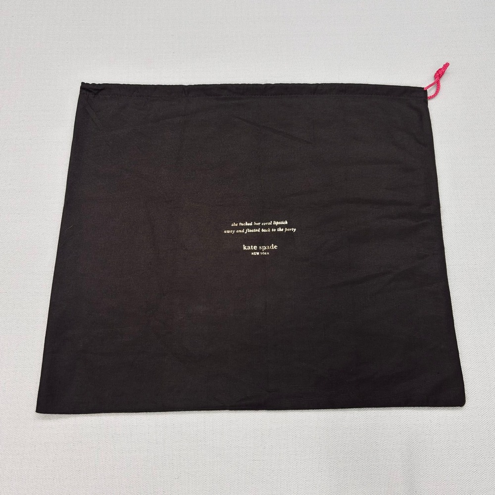 Kate Spade New York Black Large Dust Bag Brown Drawstring Purse Handbag Storage